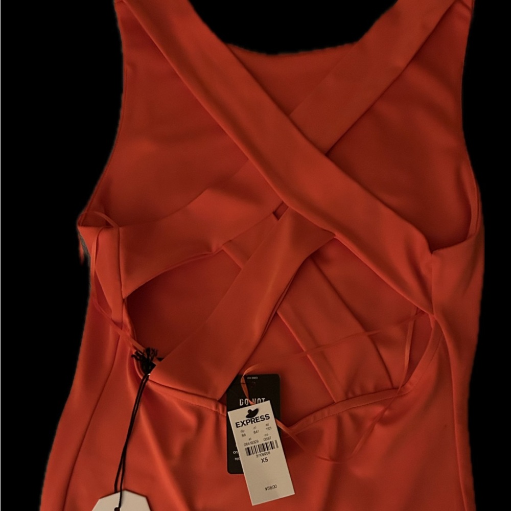 Express red bodysuit, cross back